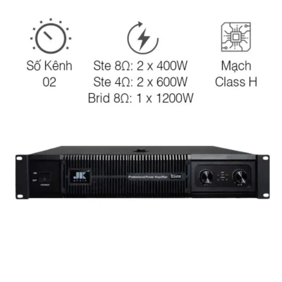 Đẩy công suất JKaudio D2400, 400W x 2 Kênh, Mạch Class H